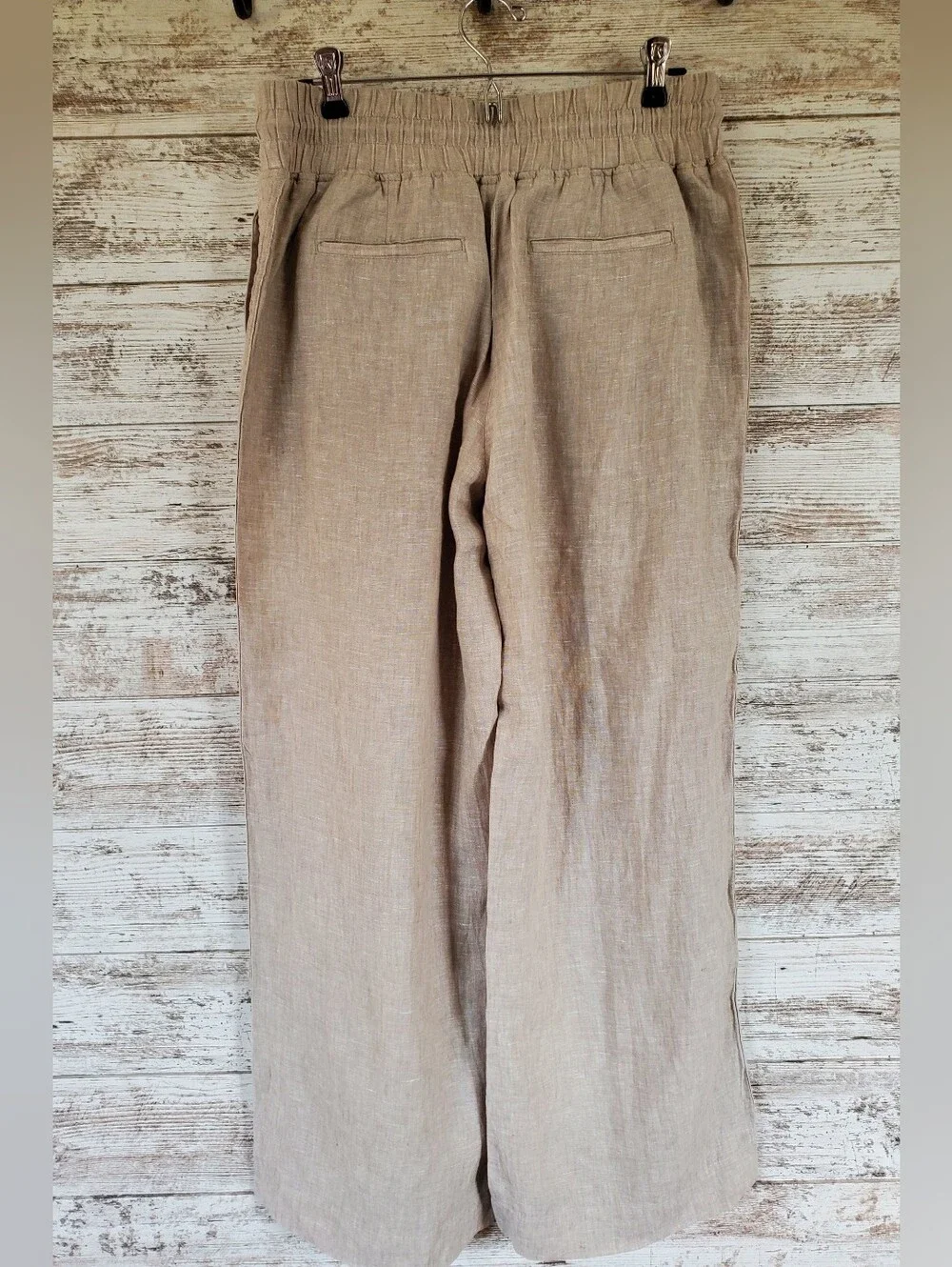 NWT Quince 100% European Linen Wide Leg Pants Flax Drawstring